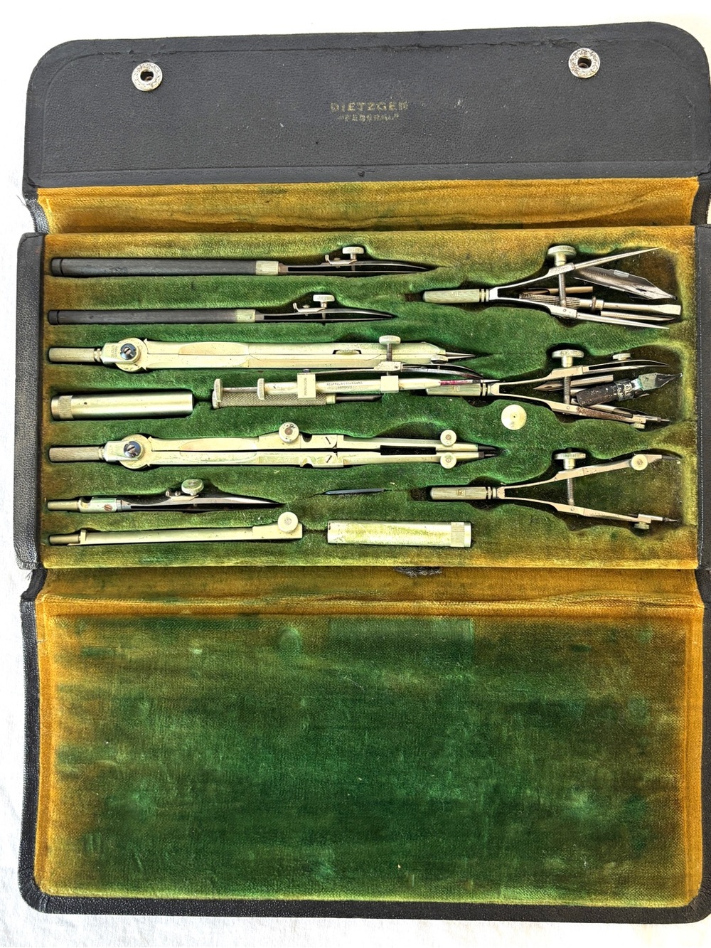 Dietzgen Chicago Drafting Compass Divider Set in Case